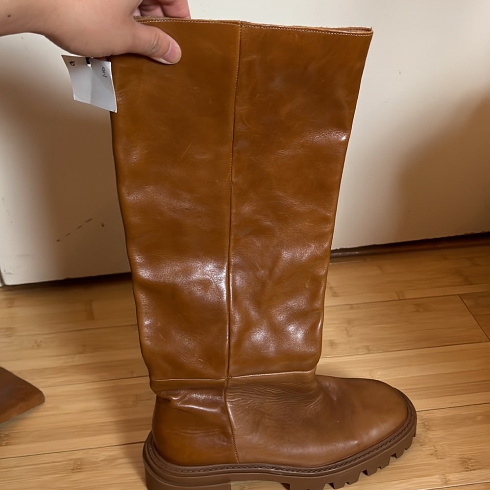 lug sole low heel leather ankle boots